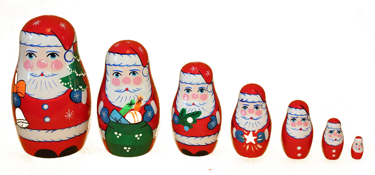 Topincn 5 Pezzi Matrioska In Legno di Natale dipinti A Mano In Legno di Bambole Russe In Legno Decorazione Natalizia Per La Casa Large Snowman 