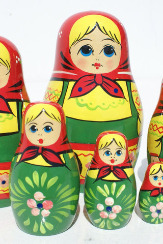 10pcs legno russa moltiplica Babuschka Bambole Set DIPINTO FIORI 